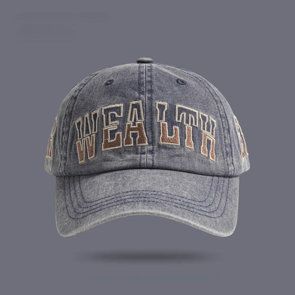 Retro Washed Baseball Cap for Men Women, Polyester Material with Letter Design, Adjustable Strap Closure,Suitable for Daily Wear