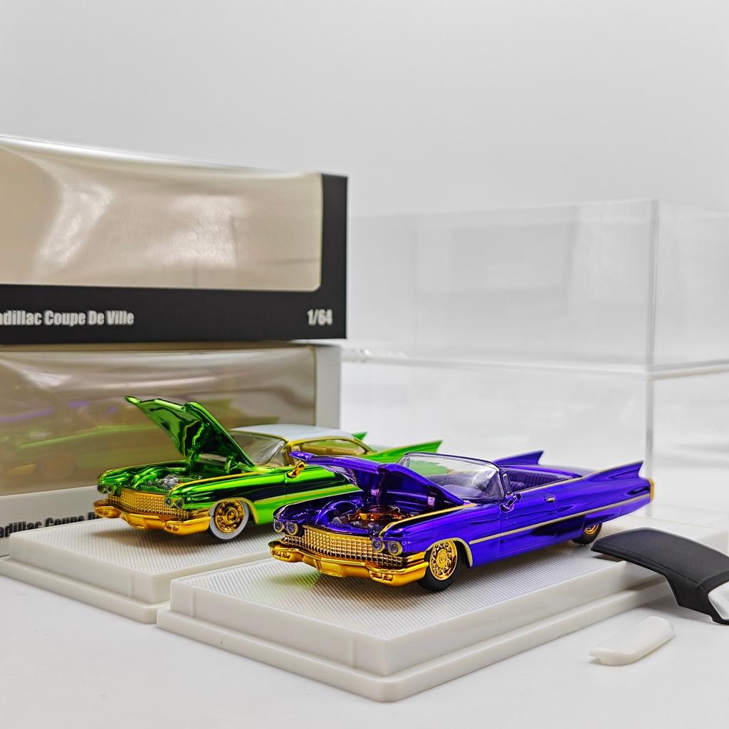 Mechanic 1:64 Cadillac Deville 1960 Gold Wheel Diecast Collection Car Model