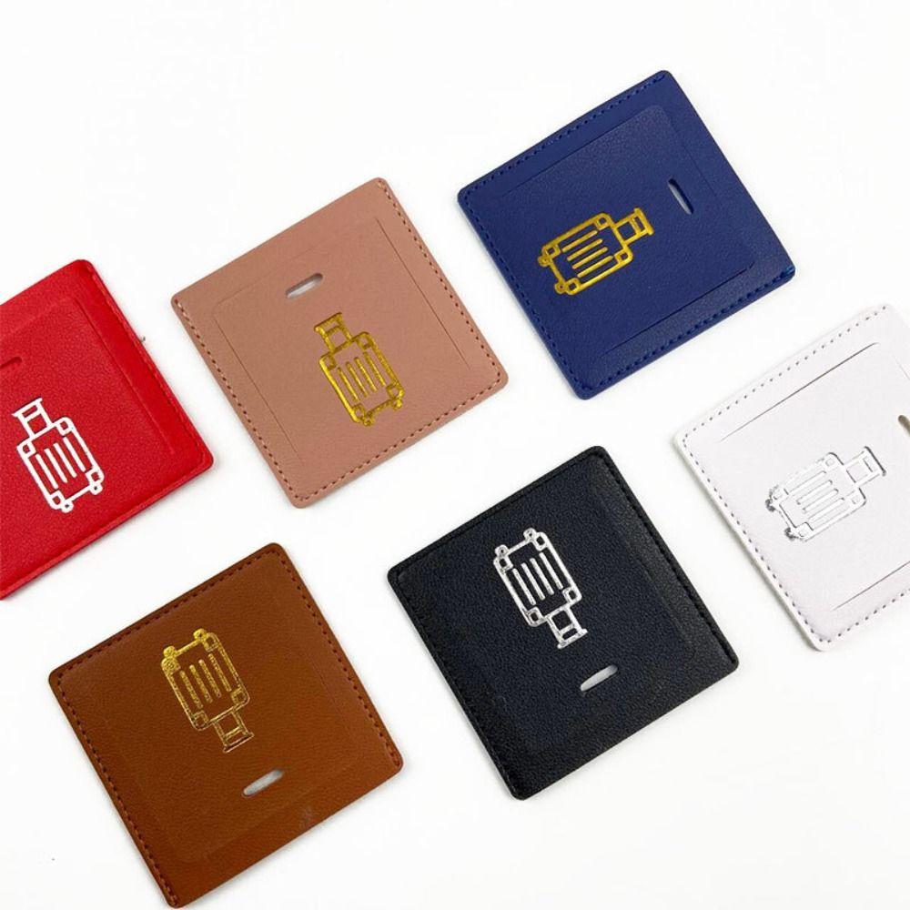Square Shape Baggage Name Tags Colorful Airplane Suitcase Tag Soft PU Luggage Tag  Holiday