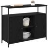 Sideboard In Black Oak Look 100 X 35 X 80 Cm Engineered Wood