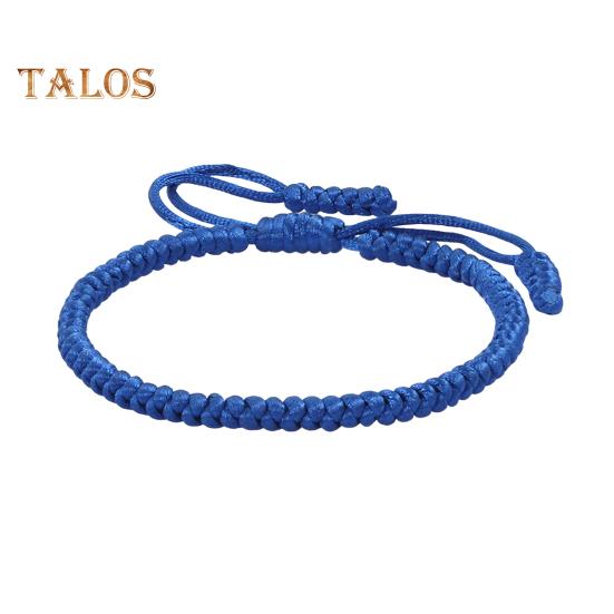 

Унисекс ручная веревка регулируемая ручная работа плетеный однотонный толстый противоломающийся легкий штабелируемый браслет символические цвета для благословений значимые синий