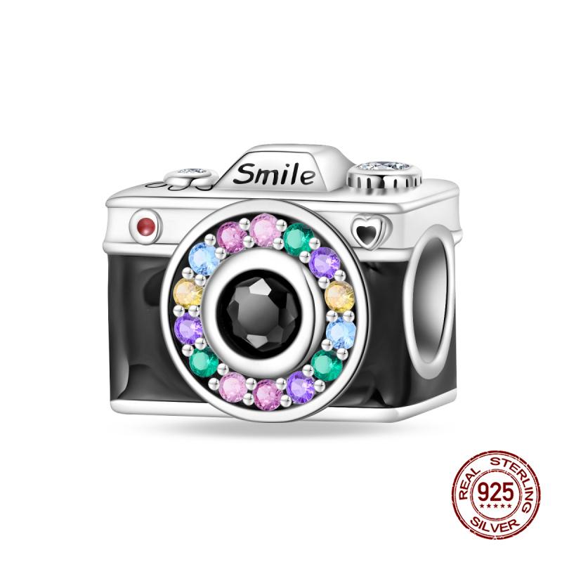 Original Charm Copper Time Travel Camera Series Charms Beads Fits 3Mm Original Bracelet For Women Diy Fine Jewelry Gifts