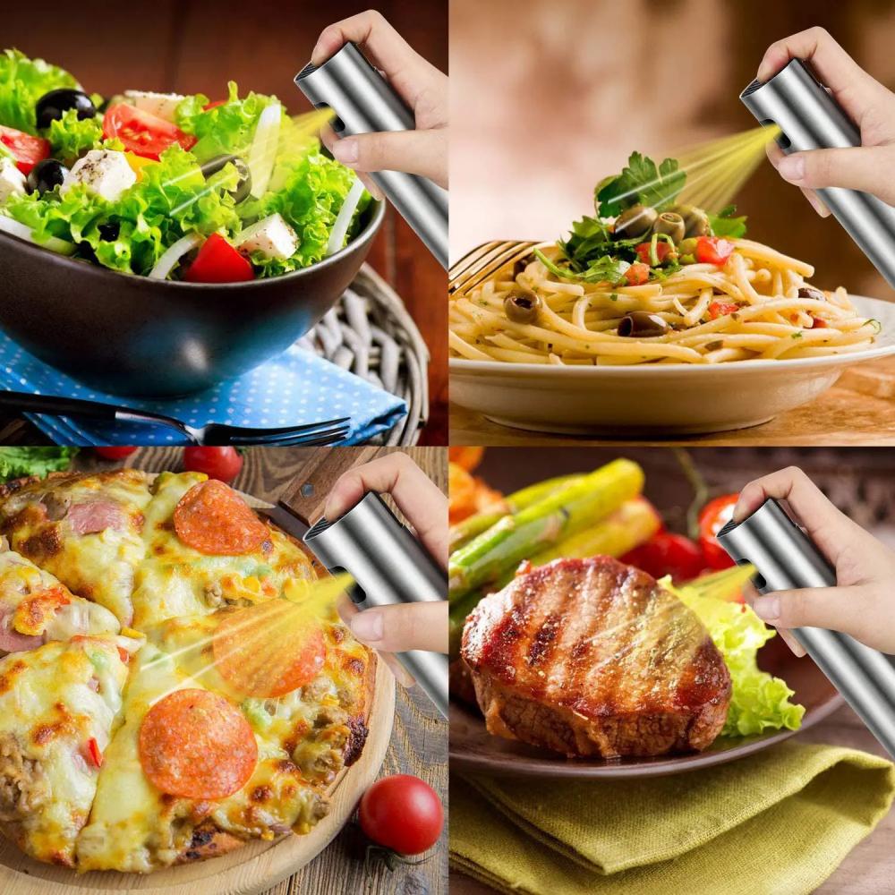 Portable 100ml Stainless Steel Cooking Olive Oil Sprayer, Kitchen Mini Oil Sprayer Small Tool, Vinegar Bottle Oil Sprayer for Ai