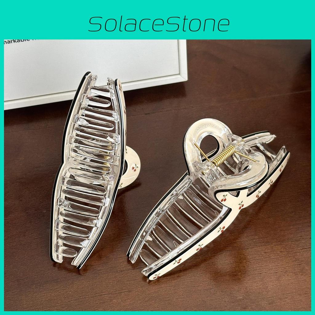 Elegant Large Hair Claw Clips With Adorable Strawberry And Floral Designs