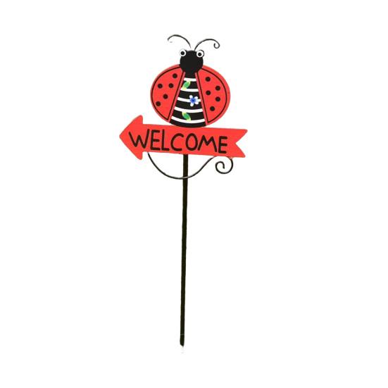 

Welcome Sign Yard Stake Fun Animal Designs Garden Stake Cute Bunny Frog Welcome Sign with Stake for Outdoor Front Yard Lawn Ladybug