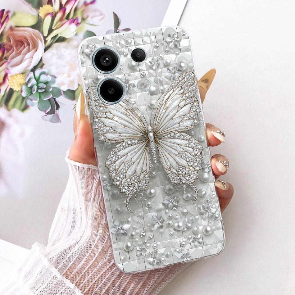 For Xiaomi Poco X6 Pro PocoX6 Cute Flower Butterfly Cat Painted Case For POCO X 6 X6Pro Soft Silicone TPU Phone Cases