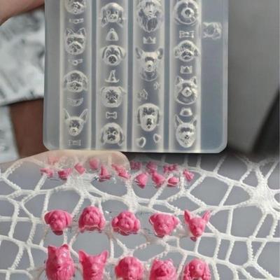 3D Welpen Nagelkunst Form Silikon DIY Niedlich Cartoon Tier Hund Nageldesign Formen Transparent Nagelkunst Schnitzvorlage