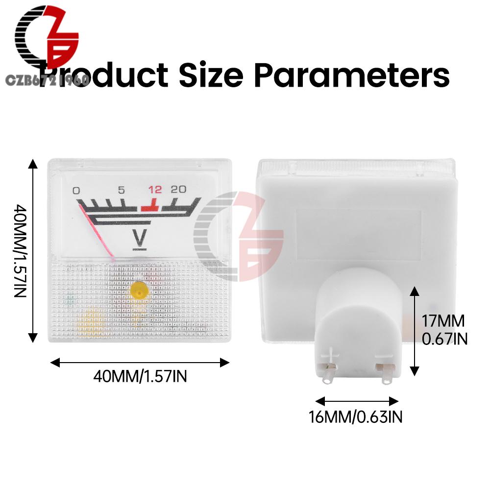 AC 0-300V DC 0-20V Voltmeter 10A 20A 30A 50A Ammeter Mini Voltage Current Meter Tester Analog Pointer Volt Ammeter Panel Meter