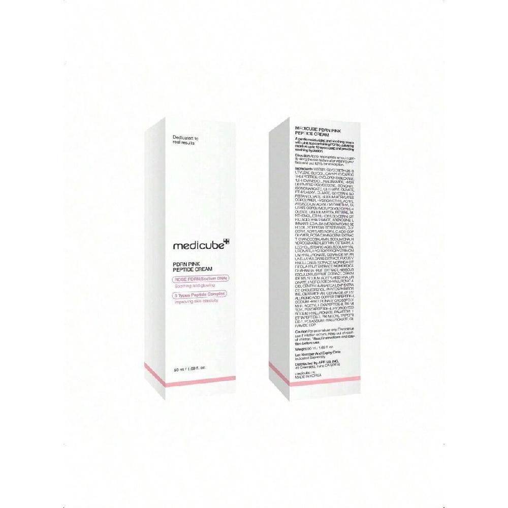 Medicube Lachs-DNA PDRN Rosa Hyaluron Feuchtigkeitscreme 50ml Rosa Beruhigungscreme, Hydratisierend & Straffend, Unebenmäßiger Hautton, Porenpflege