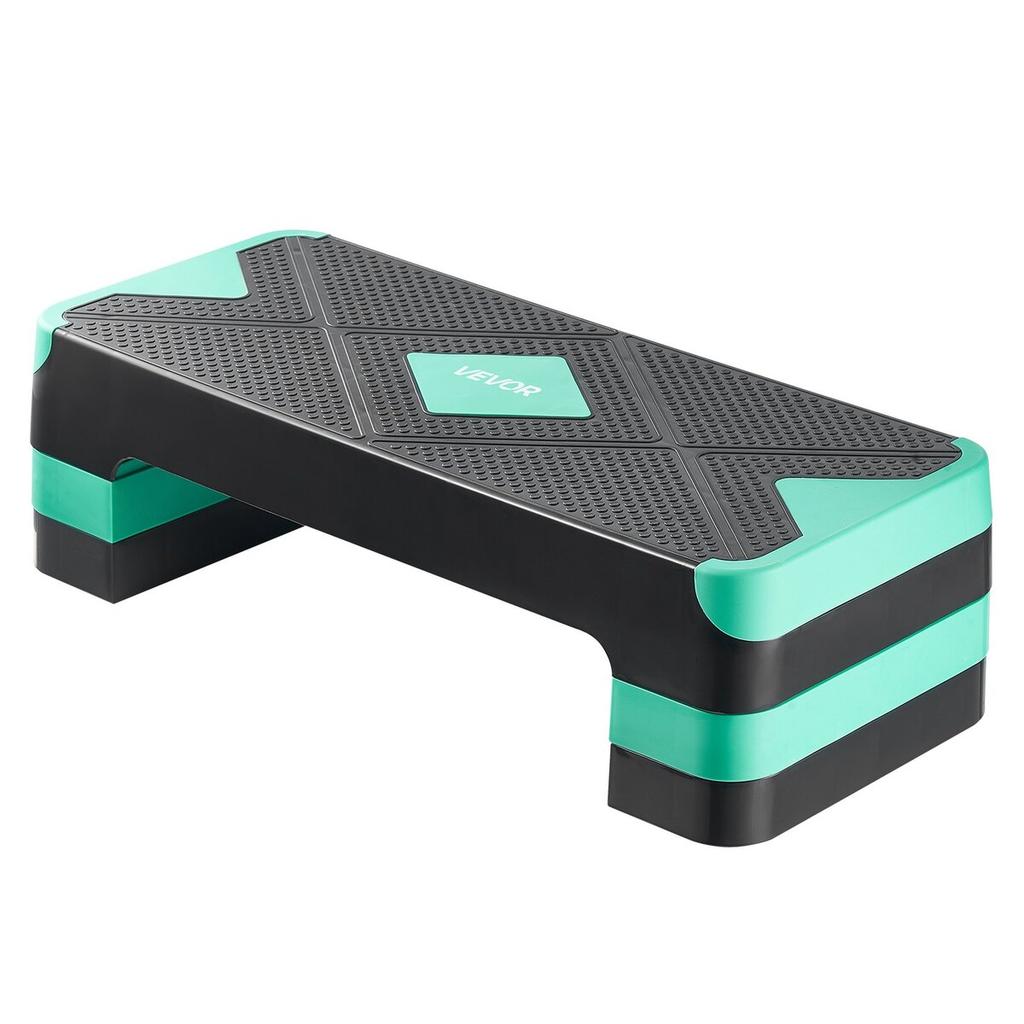 Aerobic Exercise Step Platform Adjustable Workout Stepper 4 Riser Green