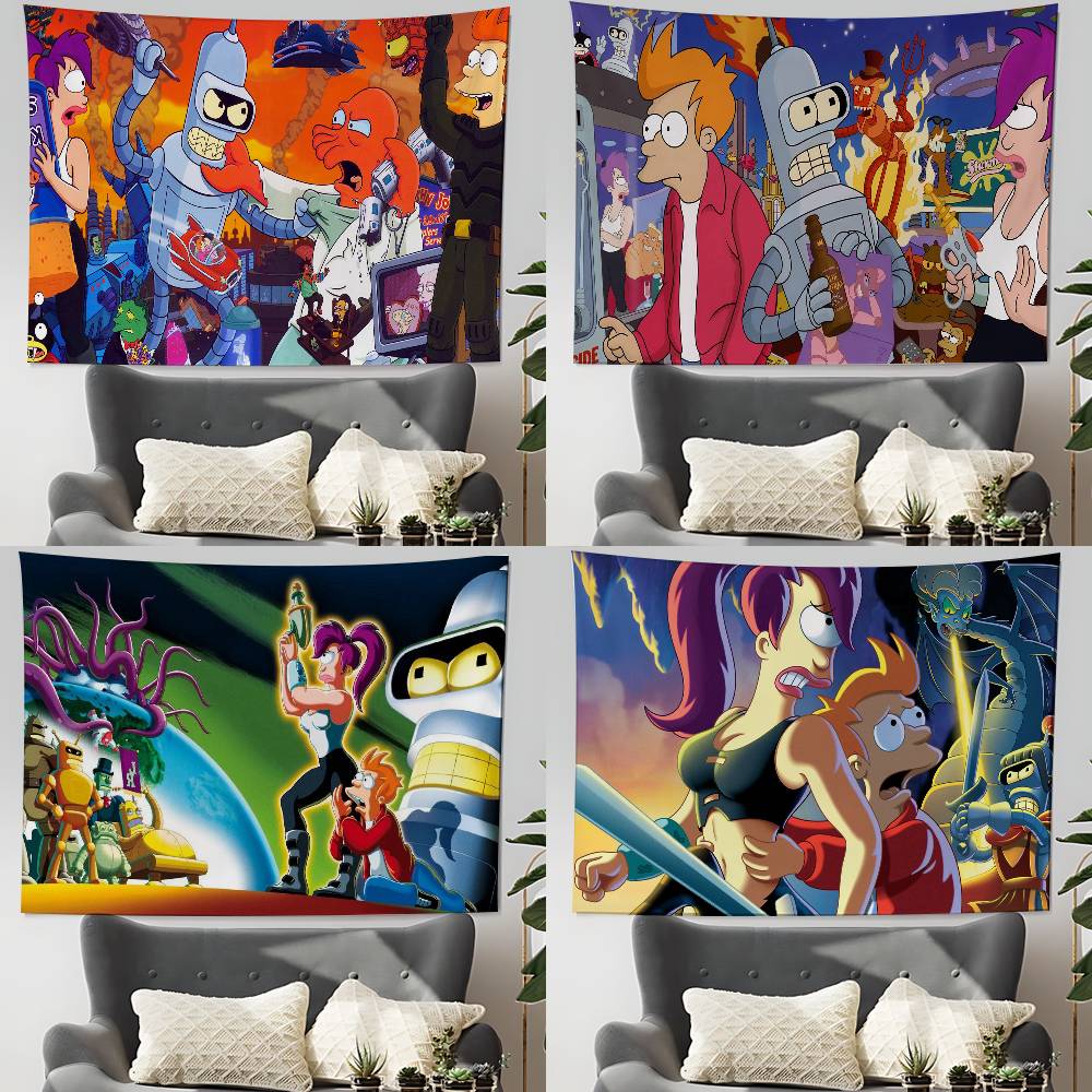 FFuturamas Tapestry Wall Hanging Tapestry Art Deco Blanket Curtain Hanging At Home Bedroom Living Room Decor