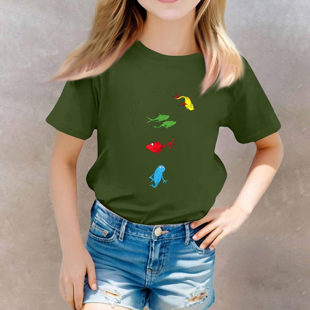 Toddler Boy And Girl T-Shirts Kids Top Girls Printed Short Sleeved T-shirt