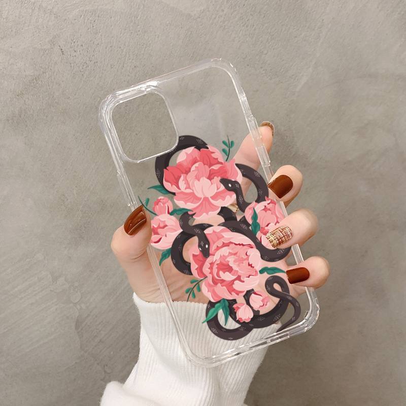 Snake Flower Snake Painting Phone Case for iPhone 11 12 13 Mini Pro XS MAX 8 7 6 6S Plus X 5S SE 2020 XR Case
