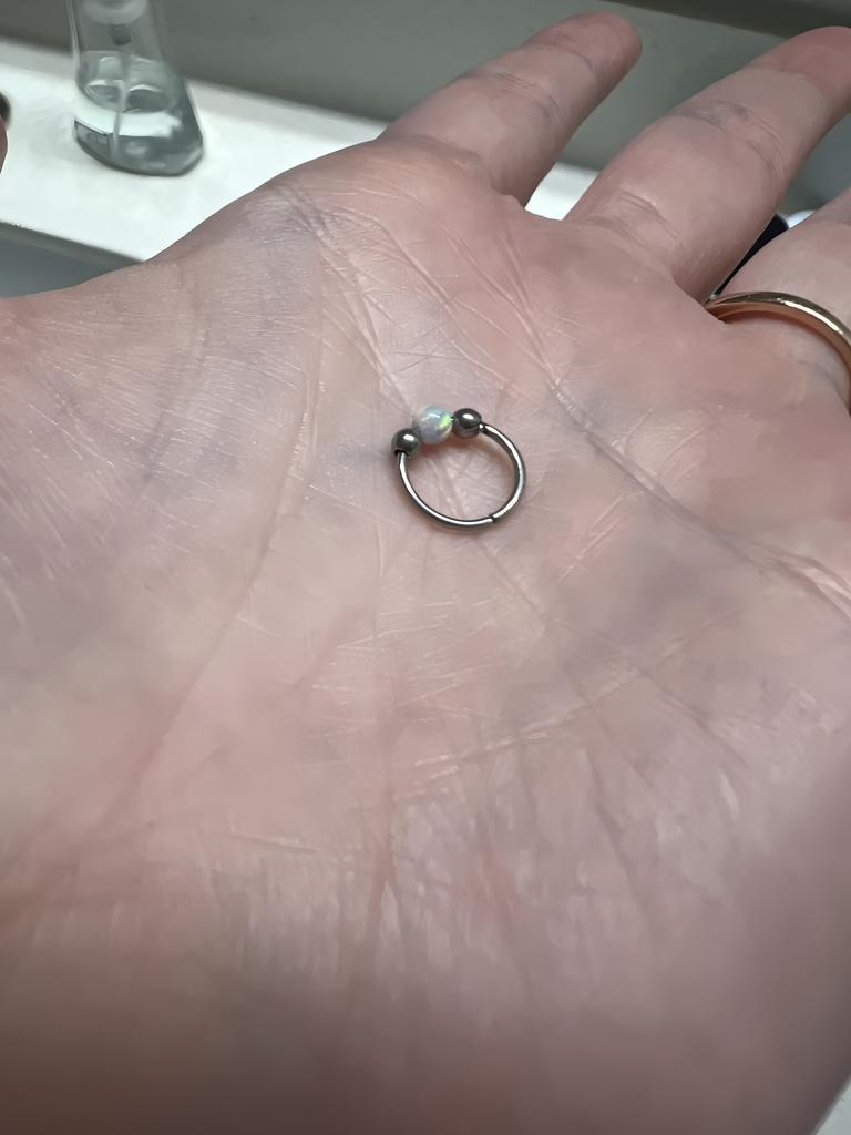 Fashion New Product: Opal Nose Nail Set 316L Stainless Steel Love Nose Ring High Quality Ear Bone Nail Piercing Jewelry