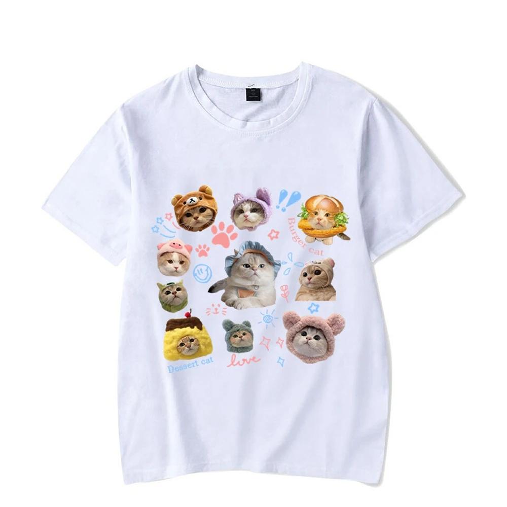 Kittens Avatar Blouse Women's T-shirt Female Y2k Clothes Girls Kawaii Tops House Pet Print Streetwear Cute Cat Graphic Clothing