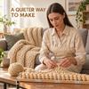 Pegs-Rail Blanket Frame Set with Table-Clamp Hardware, Adjustable Wood Weaving Setups for Bulky Yarns Blanket, Throw, and Tapestry Projects