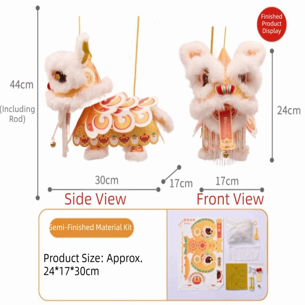 DIY Material Package New Year Lion Dance Lantern with Tassel Handmade Lantern  Chinese New Year