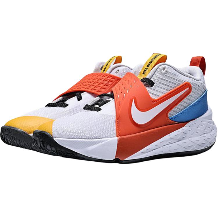 Nike Team Hustle D 12 Comfortable Soft Durable Low Top Kids Casual Shoes Kids Casual Shoes White Red IM3382111