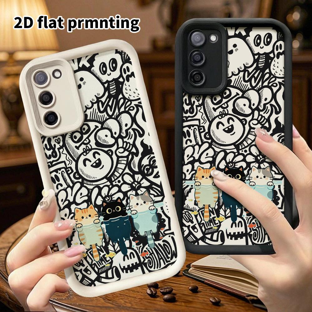 Phone Case: 2D Flat Samsung Galaxy A34 A35 M05 M06 S20 S22 S21 FE Plus 5G Protective Case, Soak in Water, Christmas and Halloween Gift