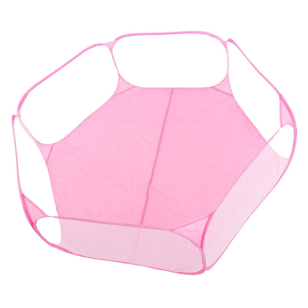Portable Small Pet Animals Playpen Transparent Puppy Cat Rabbit Cage Tent for OutdoorPink