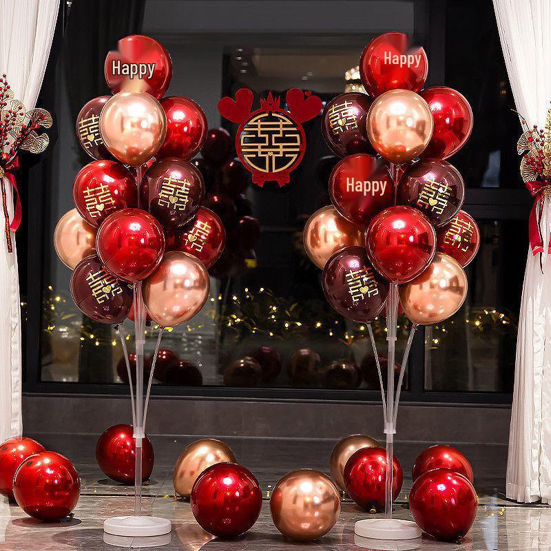 Romantisches Hochzeitszimmer Boden- und Tischballondekorationsset