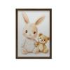 Plakat Uroczy Króliczek I Miś Plakat Uroczy Króliczek I Miś, 30X40 Cm, Rama Drewniana Biała, Papier Matowy 230 Gsm