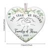 Yousheng The Year We Become Family of Three Ornament Heart Shaped Baby First Christmas Ornament New Mom And Dad Gifts for Parents