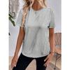 Summer New Solid Color Round Neck Short-sleeved Loose T-shirt Shirt Vest for Women