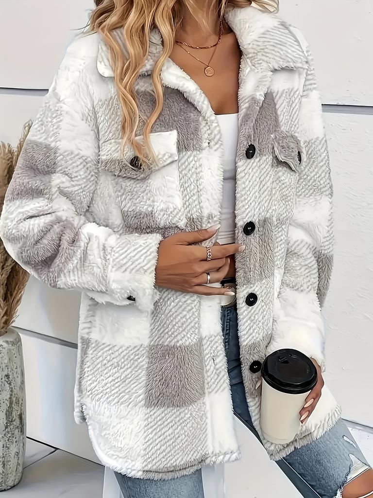 Elegant Directional Fluffy Winter Jacket