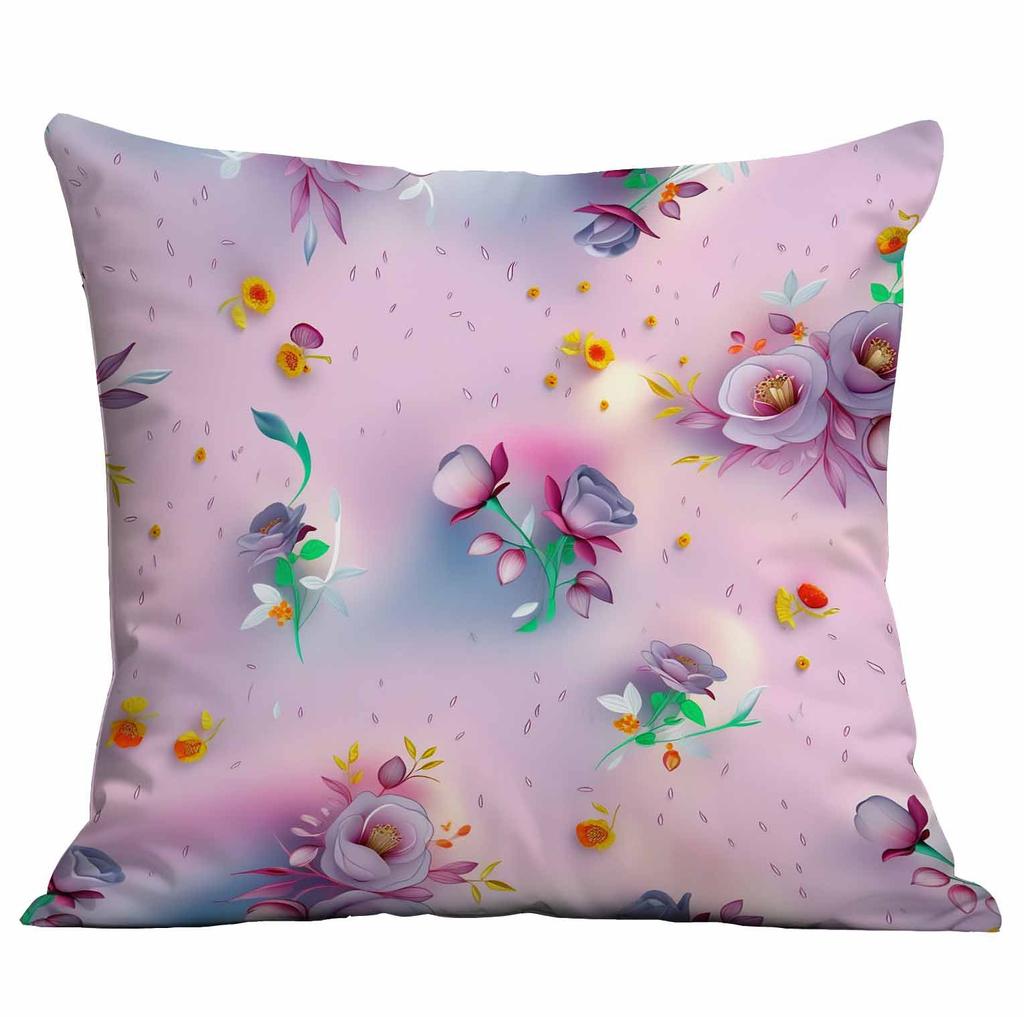 Spring and Summer 3D Floral Print Pillowcase Home Sofa Cushion Pillowcase