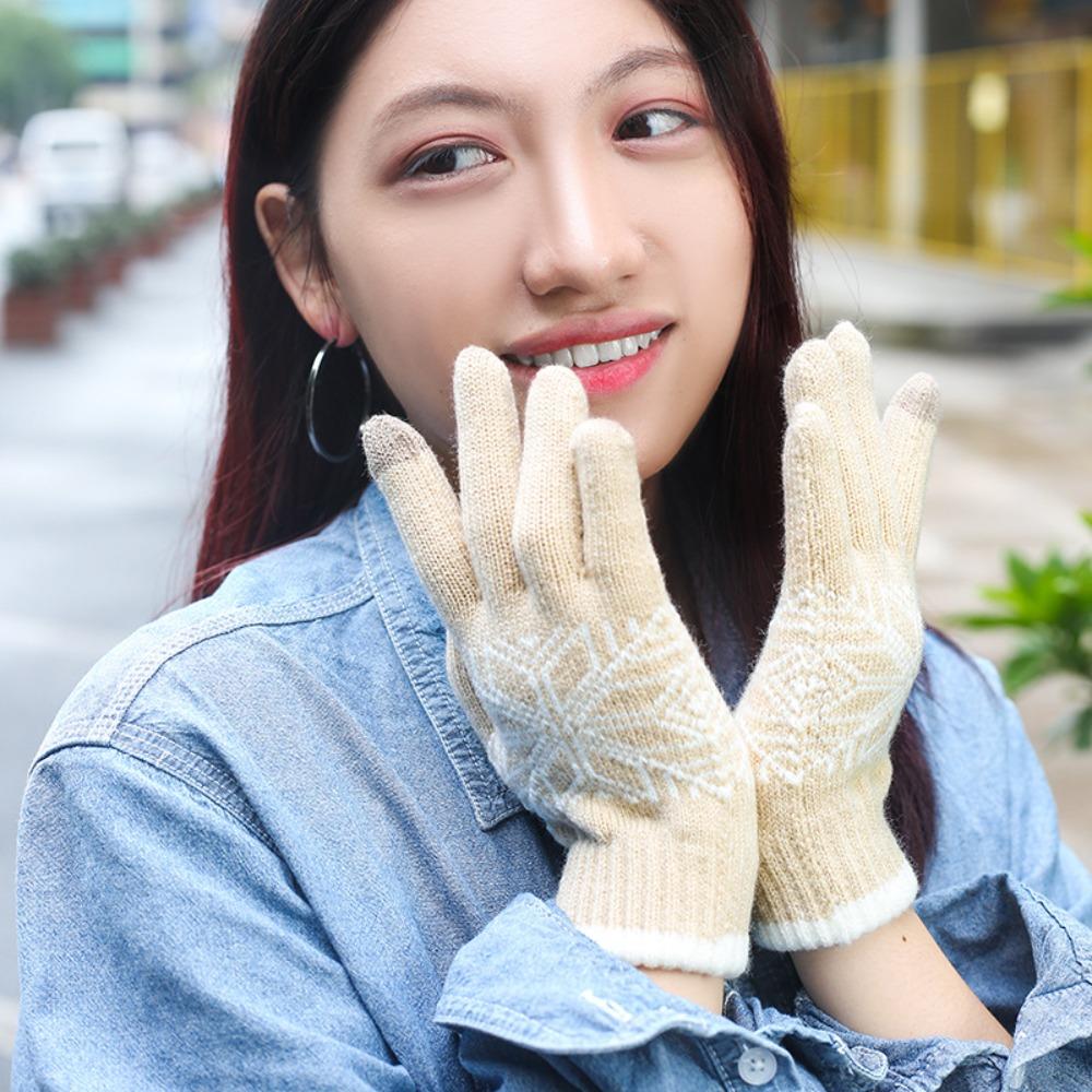 Cold Proof Touch Screen Gloves Thickened Knitting Gloves New Warm Mitten  Women Men