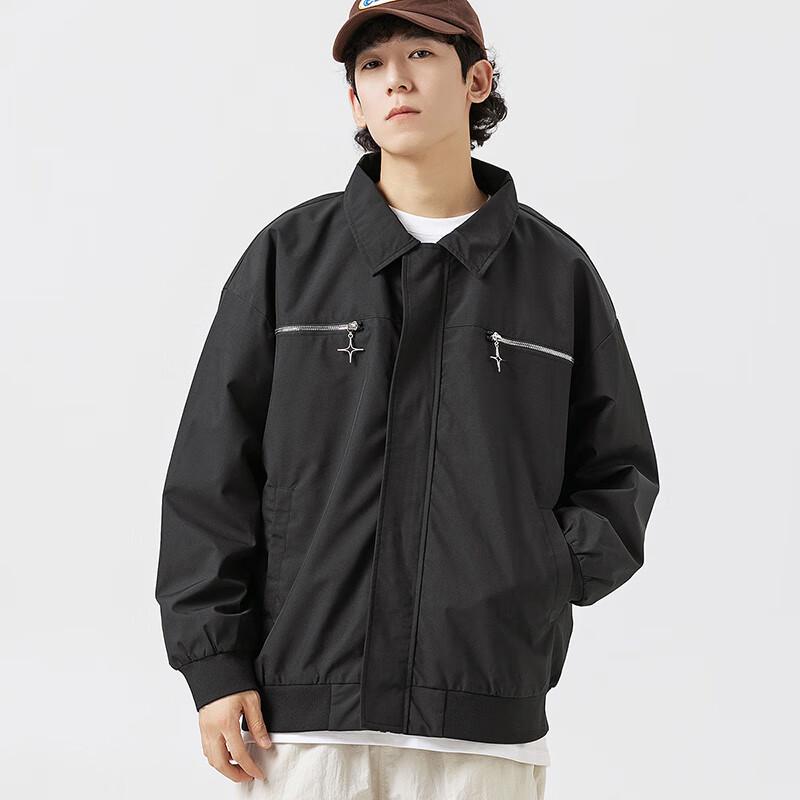 Dingfengbaoluo Men's American High Street Casual Lapel Jacket YM9952
