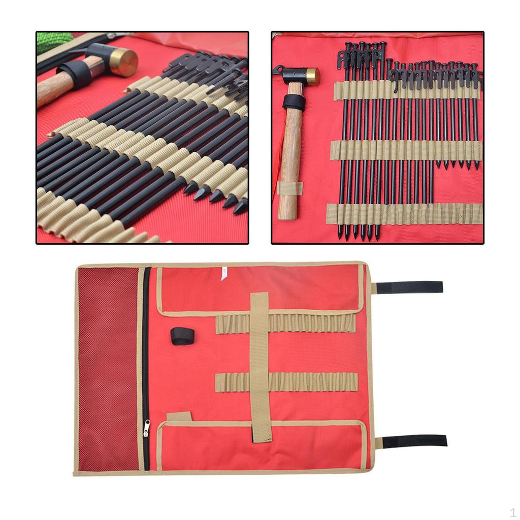 Folding Tent Stake Pouch Accessories Organizer Oxford Cloth for Rope