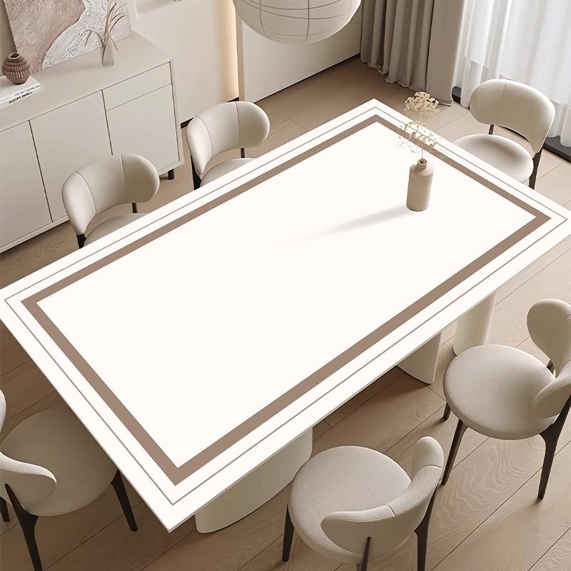 Luxury Waterproof & Oil-proof Leather Tablecloth - High-End Table Mat for Dining & Coffee Tables