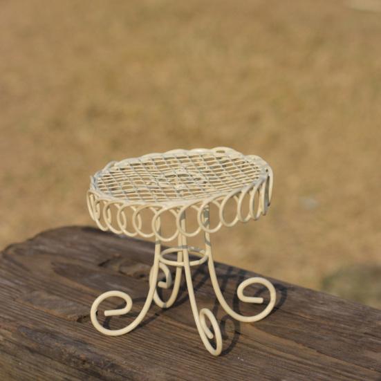 Yousheng Dollhouse Miniature Bistro Table/Chairs/Beach Umbrella Accessories, Metal 1:12 Scale Miniatures, Outdoor Coffee/Tea Furniture, Fairy Garden