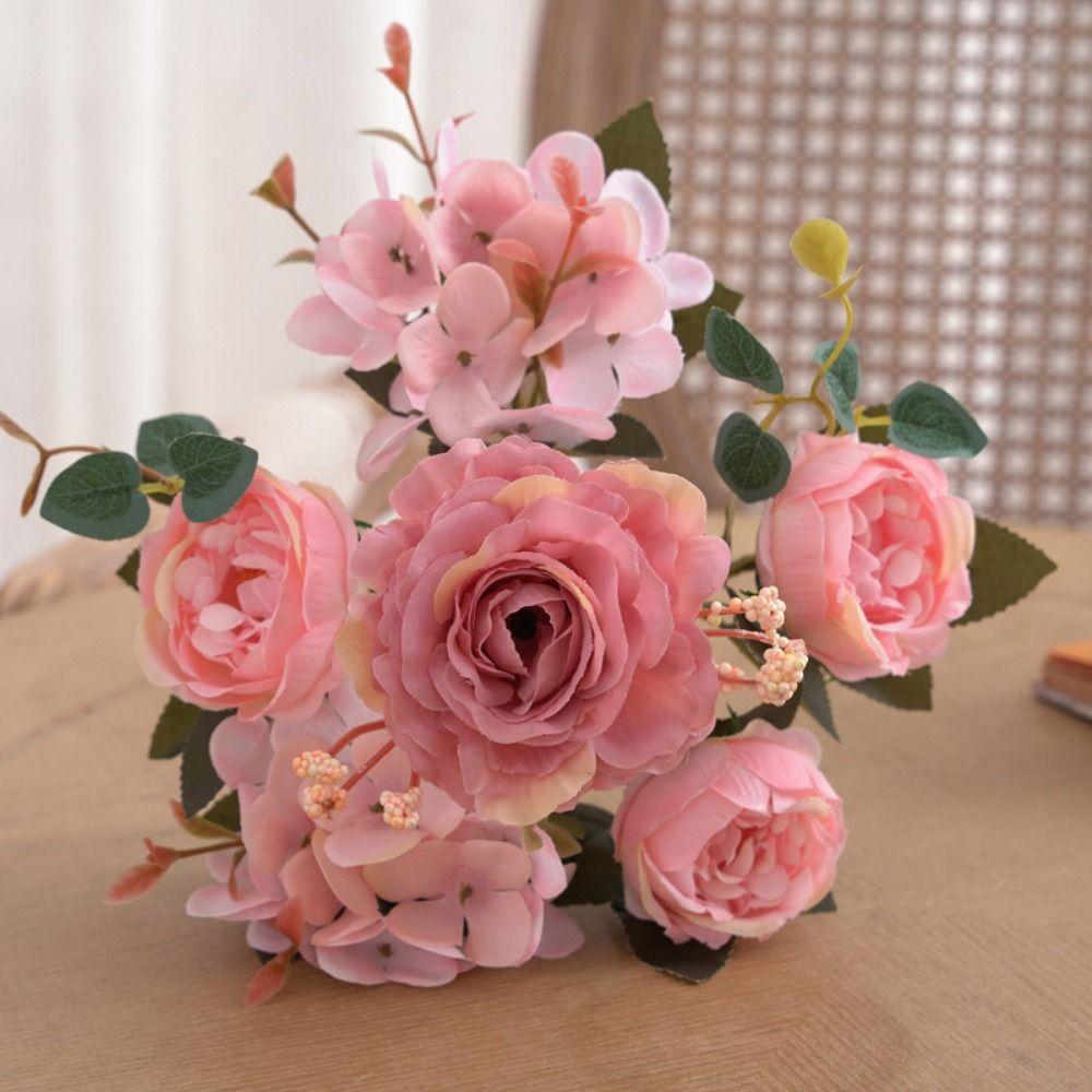 Accessories Simulation Peony Flower Silk Petals Faux Flower Fake Floral Bouquet  Home Decoration