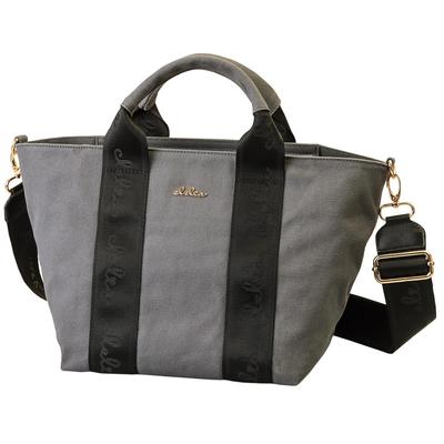 Clelia Canvas Shoulder Serena Series Women's Bag, Boat-Shaped, Crossbody, 2-Way Handbag, [CL-25021] (Smoky Gray)