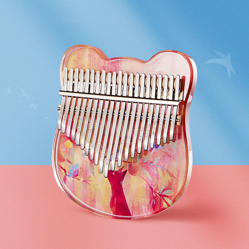 Thumb Piano Kalimba Instrument 17/21 Keys Acrylic Mini Finger Piano Musical Instruments with Tuning Mallet for Beginner