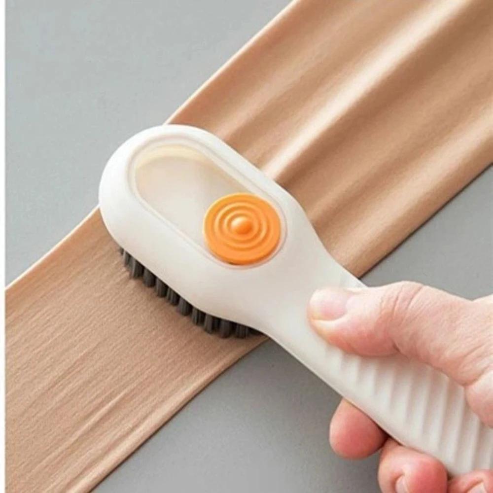 Liquid Press Dispensing Shoe Brush Soft Bristle Multifunctional Cleaner Brush For Shoes Clothes Daily Household Cleaning Use