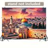 Background Flag 1 Piece, Jerusalem Sunrise Golden Dome Background Fabric Wall Decoration, Polyester Fiber Wall coveringDJH