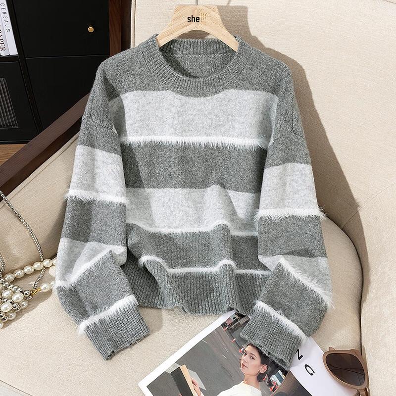 

Ta Chi Women s Plush Patchwork Loose Knit Sweater L