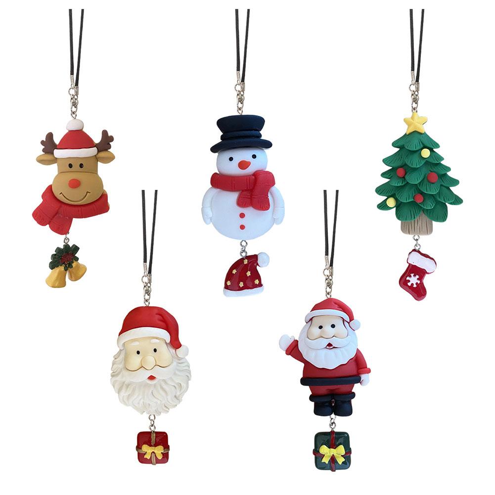 Wisiorek z ozdobami świątecznymi Renifer Bałwanek z kreskówek Lusterko wsteczne samochodu Wisiorek z dekoracją wnętrza samochodu Dekoracja samochodu