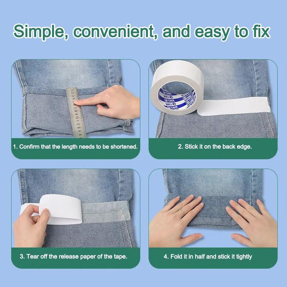 10Yards Fastener Bond Hot Melt Double Sided Tape Self-adhesive Trouser Leg Stickers  Jeans Skirt