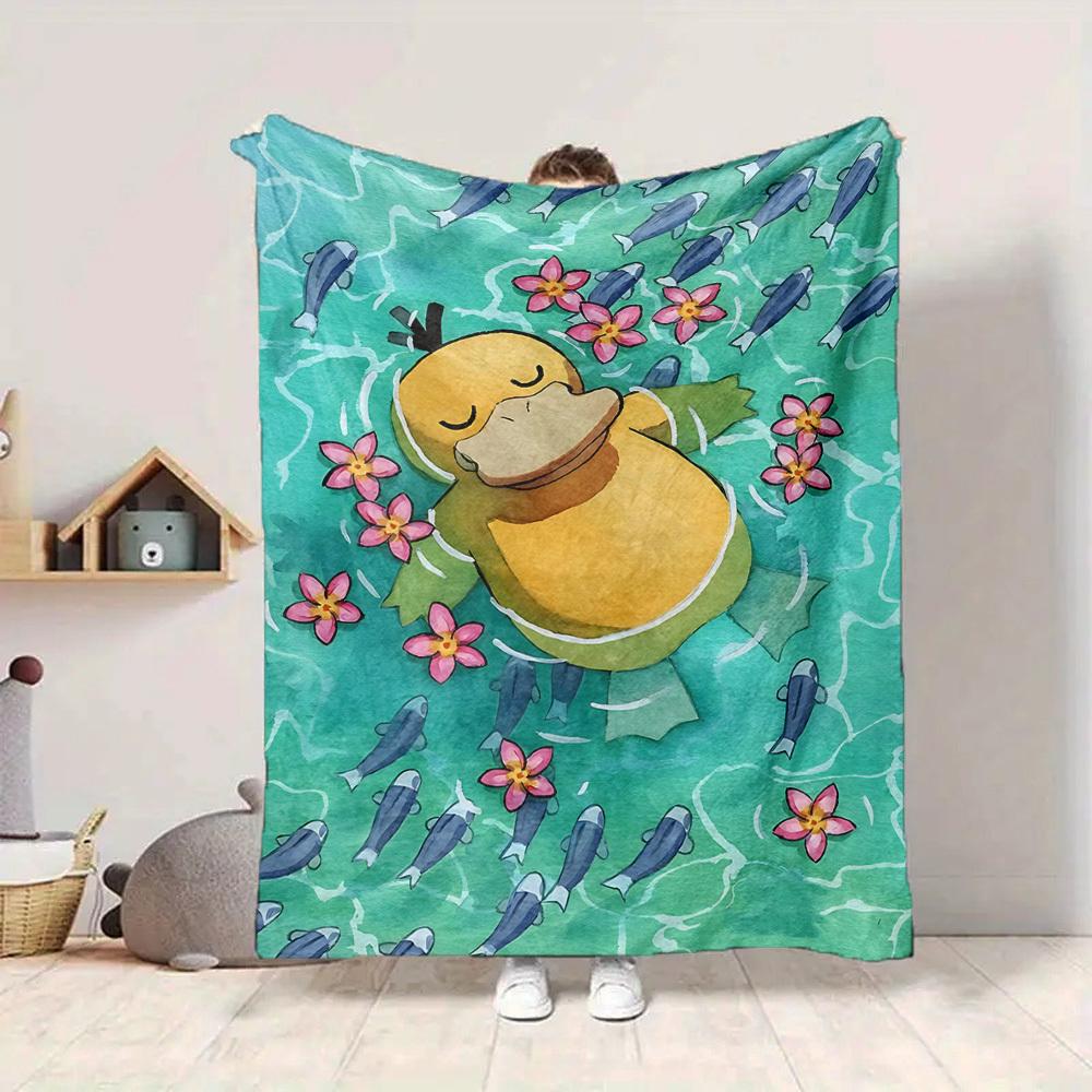 1pc Duck, Flowers Blanket Lightweight Flannel Blanket Throw Blanket For Sofa, Bed, Travel, Camping, Livingroom, Office, Couch
