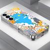 Kawaii Animal Silver Plated Glass Phone Case Suitable for Samsung GalaxyS26 S25 S24 S22 S21 S20FE/Ultra/Plus Anti Fall Backcover