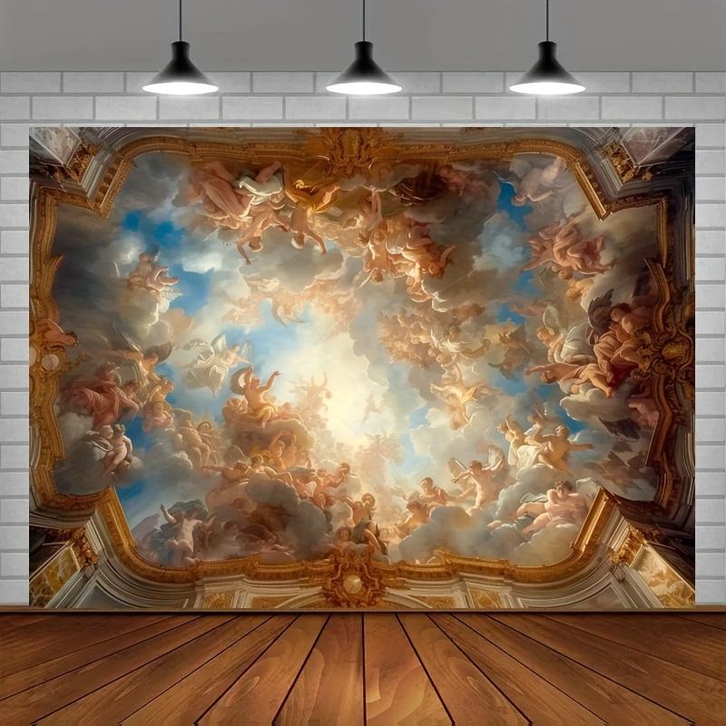 1 luxuriöser Renaissance-Dekostoff - lebendiges Retro-Paris, französischer Palast, europäisches Kunstprint-Design