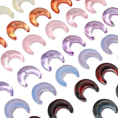 10Pcs Moon Crystal Glass Beads Loose Spacer Beads Charm for DIY Necklace Bracelet Jewelry Making