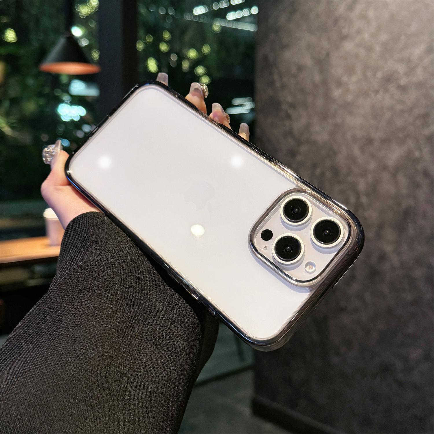 

Для iPhone 15 Pro Кристально прозорий чохол ТПУ+Акрил Протиударний чохол для телефону Transparent Black