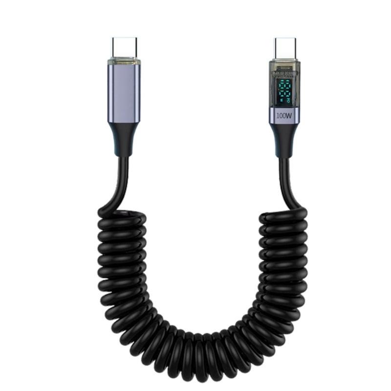 Cablu USB C Super Fast Charge 100W Răsucit Fără Fir Încărcare Sigură Eficientă Monitoare Digitale de Putere pentru Electronice