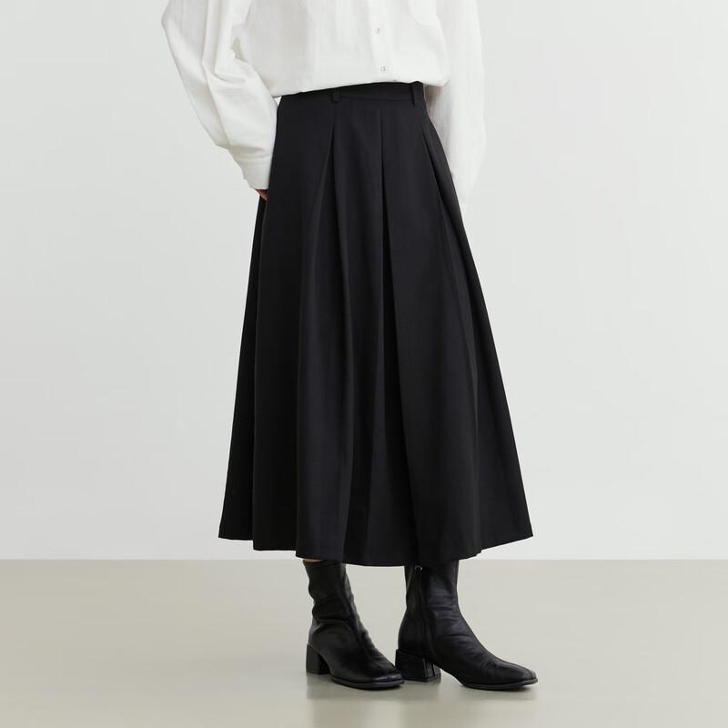 Elva' Island Women's Thickened A-Line Midi Skirt